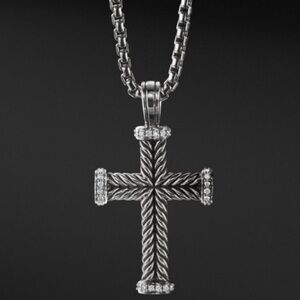 David Yurman Silver Cross Necklace